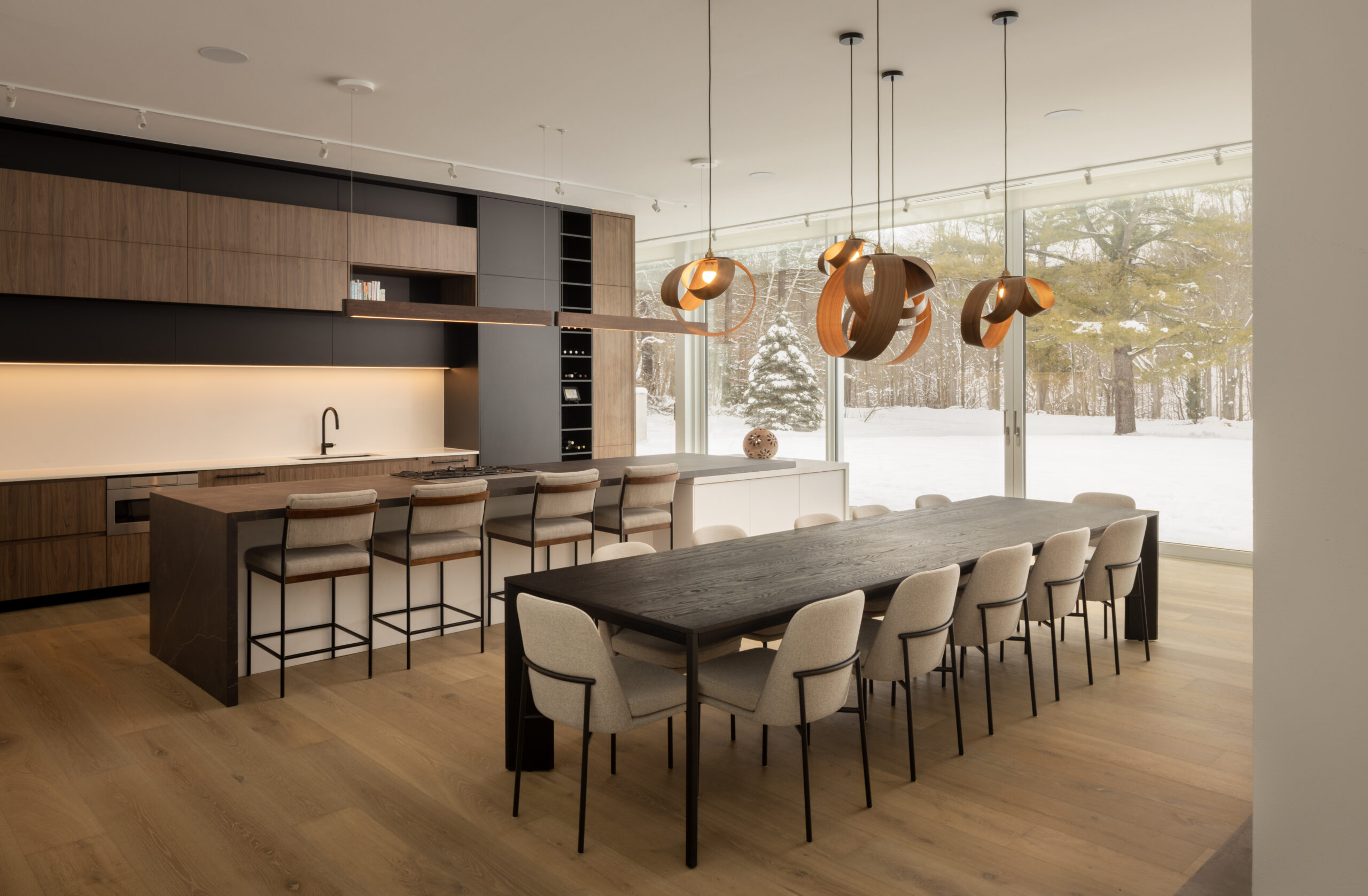 modern kitchen dining space