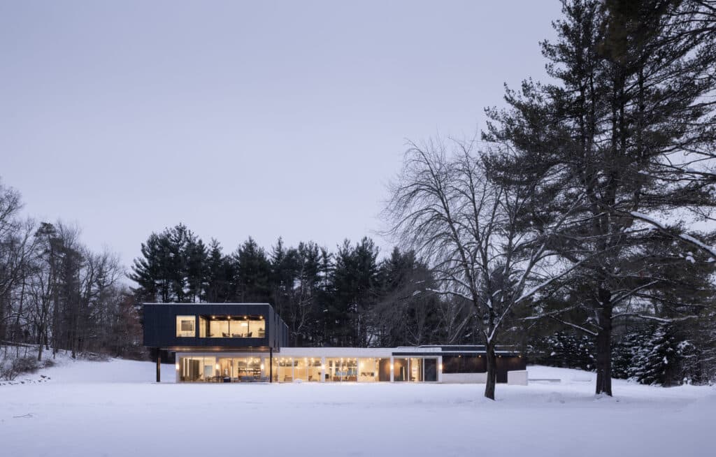 Modern Home Exterior Winter photoshoot