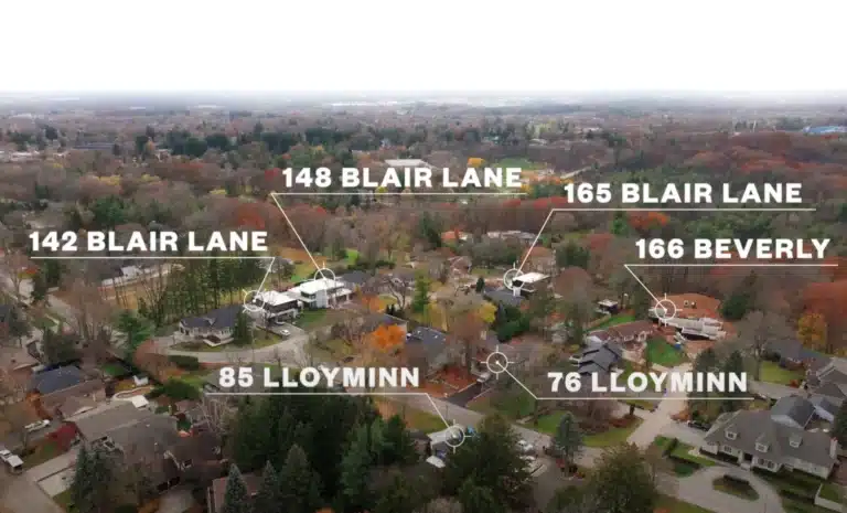 5 modern homes in the same neighbourhood